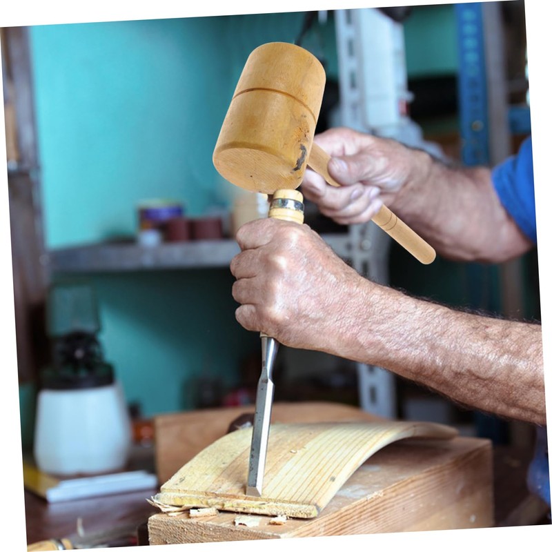 TEHAUX Hammer Smooth Handle Carpenter Mallet Durable Woodworking Tool for