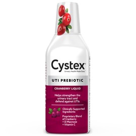 Cystex Urinary Tract Infection Support & Prevention, Cranberry Prebiotic Supplement with D-Mannose & Vitamin C for UTI Protection & Urinary Health Maintenance, 7.6 fl oz, (Pack of 1)