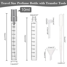 Beomeen 12Pcs 10ML Clear Glass Perfume Travel Refillable Spray Bottles, Mini Perfume Bottle Empty, Portable Cologne Atomizer Sprayer Travel Size Containers Refill Bottles Kit for Toiletries Dispenser