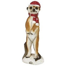 Christmas Decorations - Merry Meerkat Holiday Porch Greeter Meerkat Statue: Set of Two