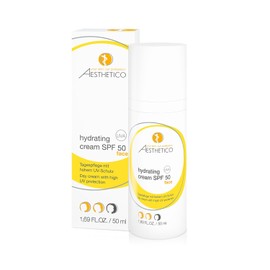AESTHETICO Hydrating Cream SPF 50, 50 ml - Moisturising Day Cream with High UV Protection, Ideal for Sensitive & Dry Skin, Anti-Ageing, Fragrance-Free, Protects Against Premature Skin Ageing
