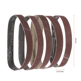 sourcing map 24pcs 0.75 x 12" Sanding Belts 4pcs Each of 80/120/240/400/800/1000 Grit Flush Joint Belt Sander Paper for Metal Woodworking Automotive Repair