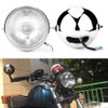 Universal Motorcycle Retro Silver Shell White Lens Headlamp Front Headlight