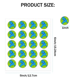Generic 500Pcs Earth Planner Stickers 1 Inch Earth Stickers for Kids The Earth Day Stickers Scrapbooking Kids DIY Calendar Earth Day Party Favors