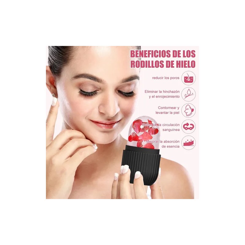 2pzs Rodillo Silicón Hielo Para Masaje Facial Reutilizable