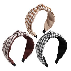 VICASKY 3Pcs Elastic Decorative Headbands for Women Multi Function Cloth Hair Accessories Non Slip Stylish Cross Design for Daily Wear Face Washing Parties