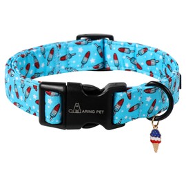 ARING PET Summer Dog Collar-Cotton Lightweight Dog Collars, Adjustable Popsicle Pet Collar Puppy Collars with Quick Release Buckle for Small Medium Large Dogs