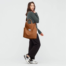 KALIDI Corduroy Tote Bag, Zipper Messenger Bag Shoulder Hobo Crossbody Bag Casual Work Colledge Shopping Women
