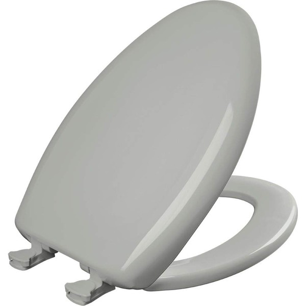 Bemis 1200SLOWT 062 Will Slow Close, Never Loosen and Easily Remove Toilet Seat, Elongated, Ice Grey