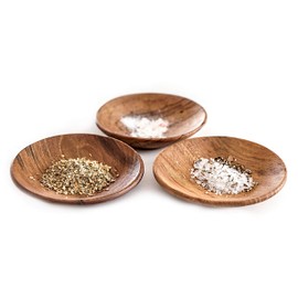 Windalf NIEMY Small Bowl Diameter 8 cm Dip Wooden Bowl Decorative Bowl Spice Bowl Sushi Bowl Handmade Teak Wood