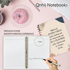 Qnhij Boho Abstract Botanical Teachers Spiral Notebook 5.5x8.3, Teacher Appreciation Week Gifts Journal, Teachers Gifts for Women Journal, Teacher Office Supplies