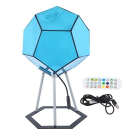 Dodecahedron Gaming Light, Cool RGBW LED Table Lamp with Stand and Remote Control for Party Bar for Adults