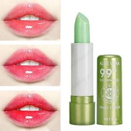 YUYTE Bálsamo para Labios Que Cambia de Color, Brillo de Labios Hidratante y Nutritivo de Aloe Vera, Herramienta de Belleza de Lápiz Labial, Pintalabios Magico