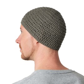 Gorro de algodón para hombre, diseño de calavera Kufi, gorro de oración, tela de piel sensible, Gris-Carbón, Large
