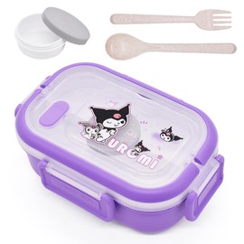 YCVBCY Kuromi Children's Lunch Box, Cute Lunch Box with Compartments, BPA-Free, Lunch Box for Food, Fruit, Snack, Suitable for Children