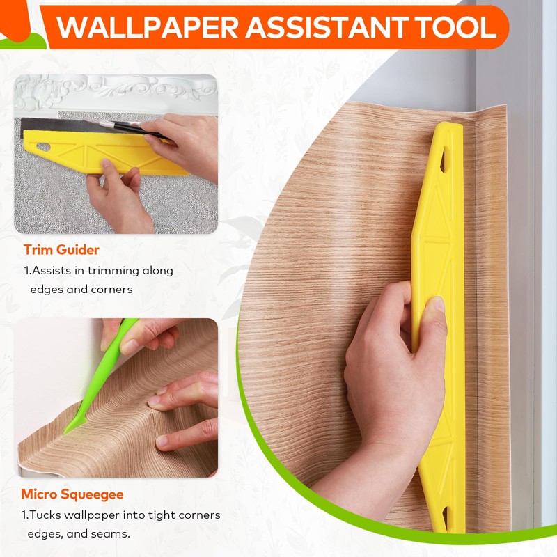 WRAPXPERT Wallpaper Smoothing Tools, Wallpaper Tools for Peel and Stick,