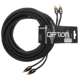 OPTION 2-Channel RCA Cable - 5.5 m - Double Shielded - Premium Quality for an Interference-free Audio Signal - Perfect for Amplifiers, Car HiFi Systems, Subwoofers