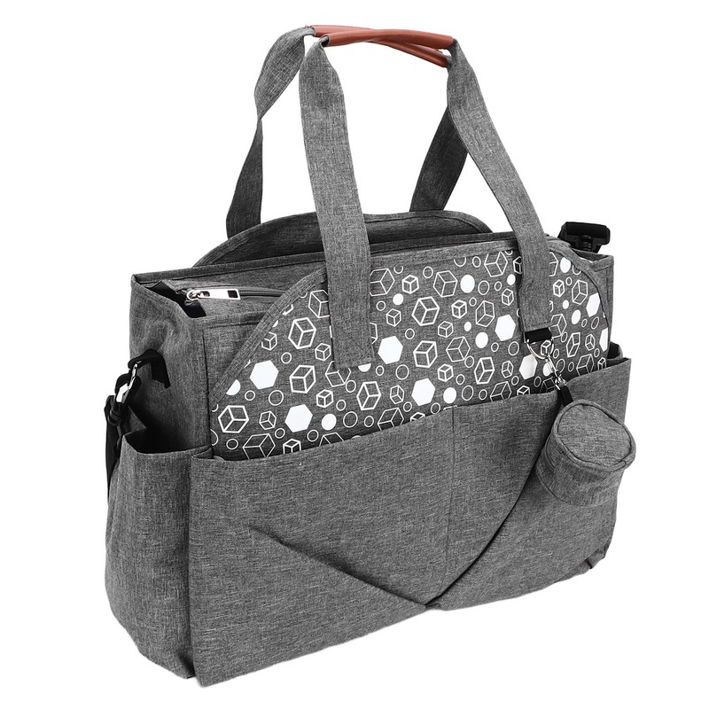 Diaper Bag Large Size Multi Pockets Gray Portable Diaper Tote