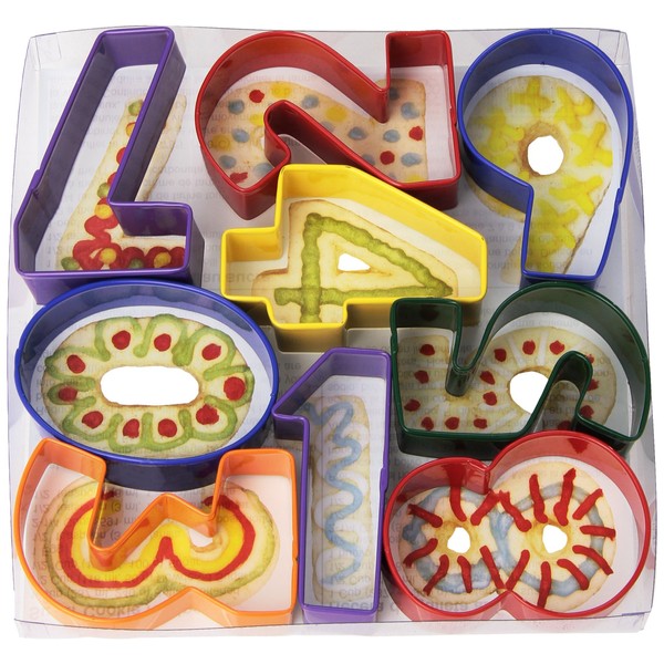 R&M International Numbers 3" Cookie Cutters, Assorted Colors, 9-Piece Set