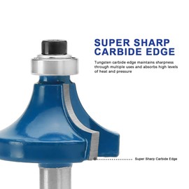 Renekton Tungsten Carbide Router Bits, 1/4in Shank, Woodworking Routing Drill Bits Kit with Plastic Storage Case, 15 Piece