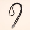 COAI Men's Necklace with Retro Arrow Pendant, Obsidian, Obsidian