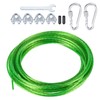 PATIKIL Plastic Coated Clothesline Kit, 5/32"x33ft Steel Core Clothes line