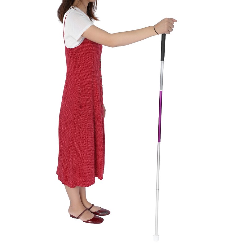 Folding Foldable Reflective Cane Crutch Portable Anti Shock Guide Walking