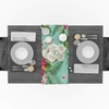 Greeeen Cotton Linen Table Runner, Tropical Kitchen Table Runners for