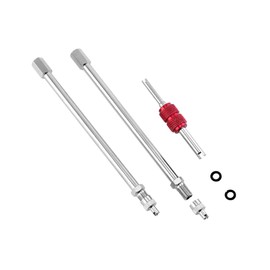 QWORK Dually Valve Stem Extenders, 2 Pack 6" Straight Dual Wheel Valve Stem Extensions, Air Tyre Stem Extender for Car Truck Motorcycle Bike RV Motorhome Coach Pickup Trailer