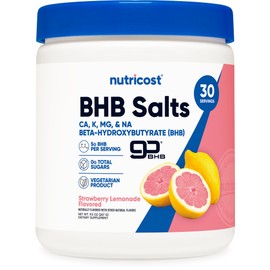 Nutricost BHB Salts Drink Mix (30 Servings, Strawberry Lemonade Flavored) (5G BHB Per Serving) - 0G Total Sugars, Vegetarian Product
