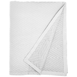 Natural Comfort Matelassé Blanket Coverlet, Queen, Grid/White