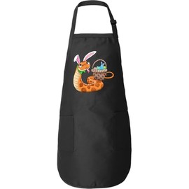 inktastic Easter Cute Snake with Basket and Bunny Ears Adult Apron Black 3e63e