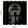 NTETSN Black Afro Girl Shower Curtain, Black Girl Golden Lips