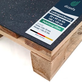 diconfa Non-Slip Mat Load Securing Size + Thickness + Quantity – 60 x 40 cm, 3 cm – 1 Piece – Pallet Size – Easy to Cut to Size – VDI-2700 Tested Universal Rubber Mat Rubber Granulate