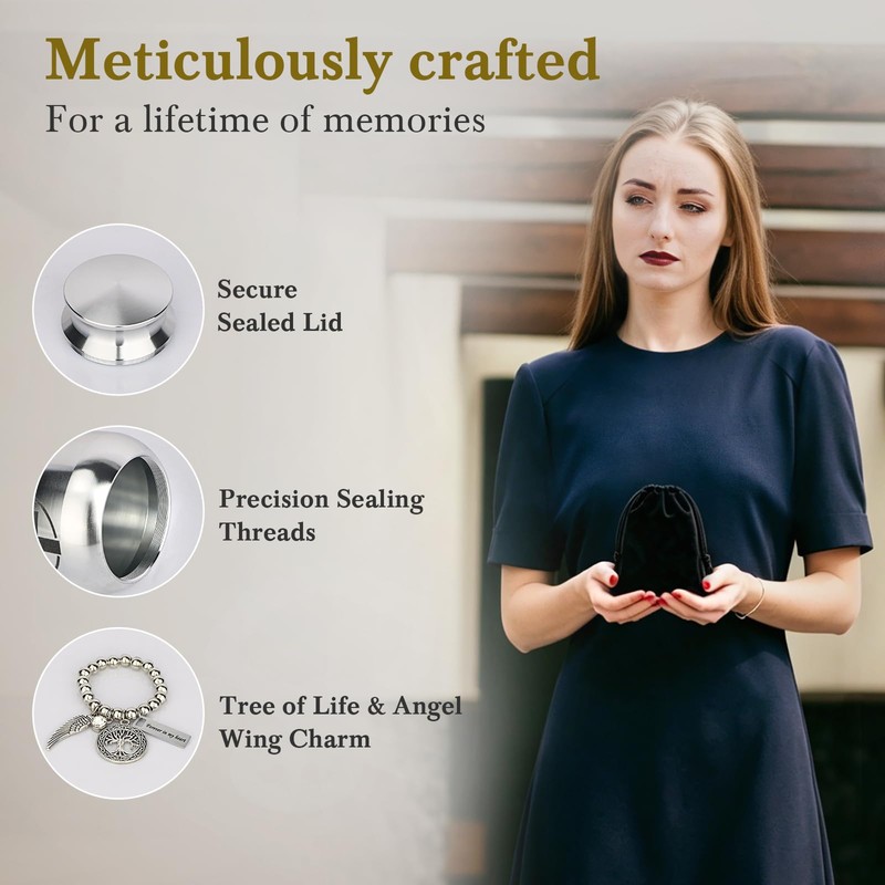 Anbanglin Small Cremation Urns for Human or Pet Ashes, Mini