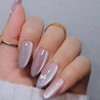 Cat Press on Nails Medium Almond Fake Nails Glitter Acrylic