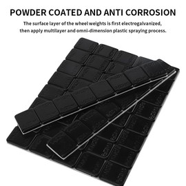 Aain (288PCS) 1/4 oz. 0.25 oz. Adhesive Stick on Wheel Weights,36 Strip Box, Black, Low Profile, EasyPeel Type for Cars, Trucks, SUVs, Motorcycles