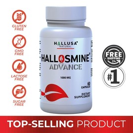HALLOSMINE ADVANCE 1000 mg x 60 Capsules – Circulation Support with High-Potency Diosmin 90% – Healthy Vein & Blood Flow – Hallusa Natural:_1 Bottle