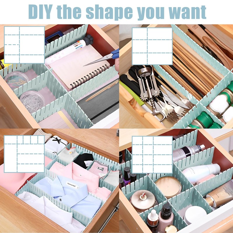JEPELUS 40Pcs Adjustable Drawer Dividers, Drawer Separators Kitchen