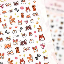 [Overseas] Children's Nail Stickers, Character Nail Stickers, Nail Materials, Cute Cartoon Pet Nail Stickers, Cardboard Pack, C190 1 (cardboard)/8*10cm 50ea