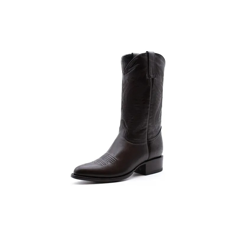 Bota Tacón Cubano Punta Oval Piel Venado 100 Original 200