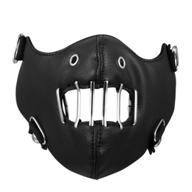 Aroncent Motorcycle Mask Gothic Punk Leather Outdoor Mask Paintball Mask For Men