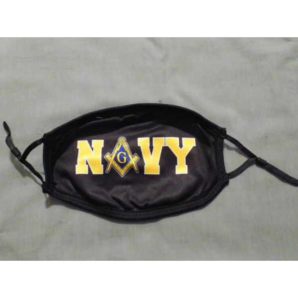 Masonic Navy Square Compass Face Mask Freemason  4 Layer NEW