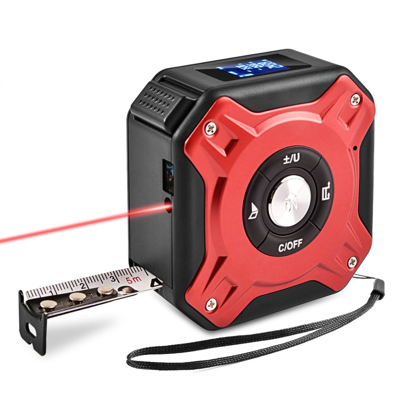 Digital Laser Tape Measure Aluminum Alloy Rechargeable 131FT Laser Measuring