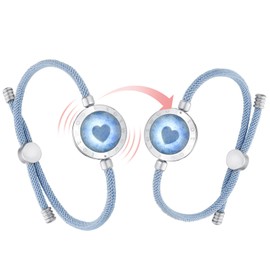 TOTWOO Azure Dream 2.0 Touch Bracelets with Blue Aventurine| Long Distance Touch Bracelet for Couples, Vibration & Light up for Lovers | Long Distance Unique Relationship Gifts for Girlfriend