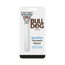 Bulldog Skincare for Men - Sensitive Ceramic Razor | Sustainable Shave | 5 tempered Steel Blades | Smooth, comfortable shave | Lube Strip with Baobab | Ceramic Handle | Precise Trimming |