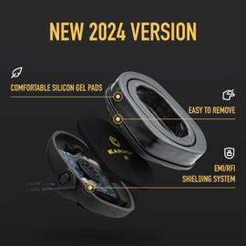 EARMOR M32 PLUS 2024 Version Tactical Headset Hunting & Shooting Earmuffs with Microphone, Sound Amplification, Nato TP120 Jacket, Black