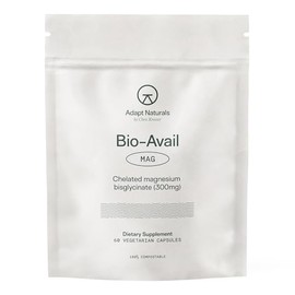 ADAPT NATURALS BY CHRIS KRESSER Adapt Naturals Magnesium Glycinate Supplement, Bioavailable High Absorption Pure Magnesium Chelate Complex, Supports Gut Health, Sleep, Relaxation, Bone and Muscles - 30 Days Supply