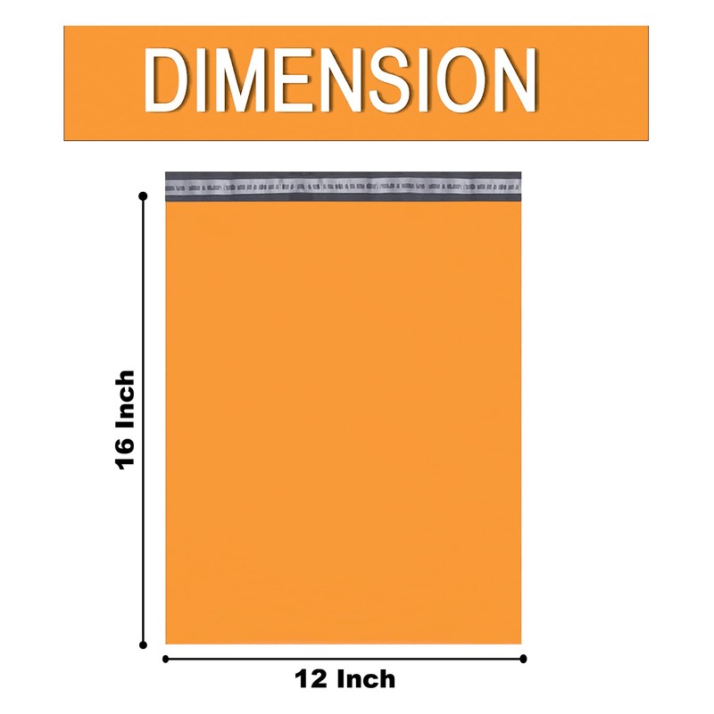 JeeJaan® 50 Pcs of Orange Courier Bags 12 x 16