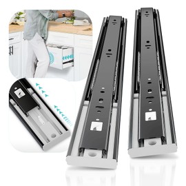 SHUHANG 1 Pair Push to Open Drawer Slides 12 14 16 18 20 22 24 Inch 105 lb Load Capacity Side Mount Press to Release Full Extension Ball Bearing Glides Rails Cabinet Wardrobe Kitchen Dresser